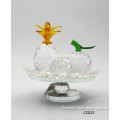 Crystal pineapple with apple glass decoration compote